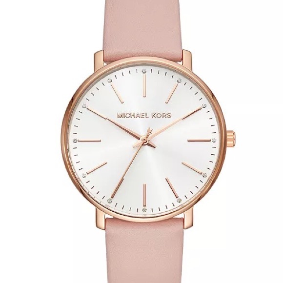 Michael Kors Accessories | Rose Gold Women’s Leather Watch